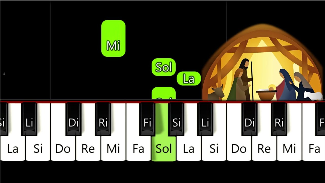 NOCHE DE PAZ EN PIANO 🌟 COVER / TUTORIAL con Notas para Teclado y Melodica ✨ Melodia Facil