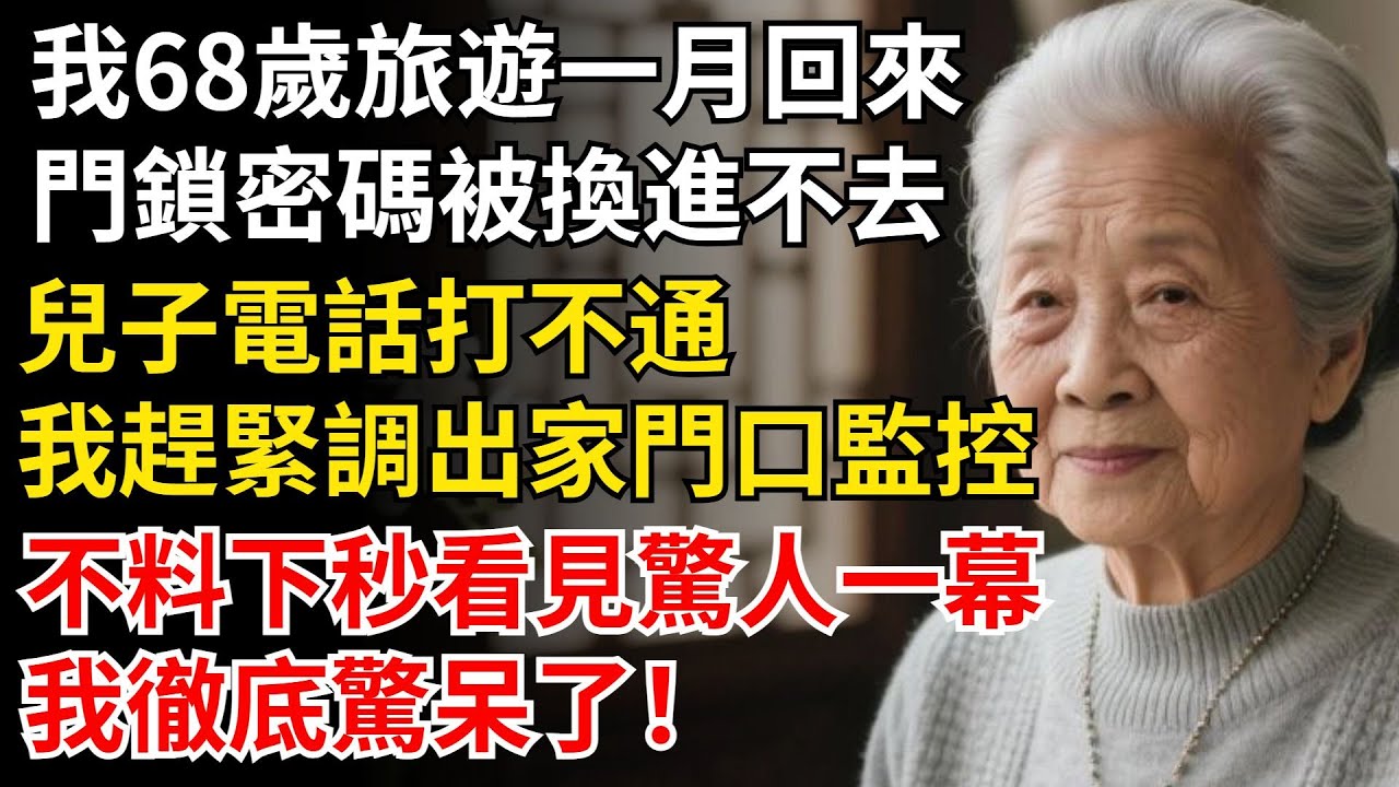 我68歲旅遊一月回來，門鎖密碼被換進不去，兒子電話打不通，我趕緊調出家門口監控，不料下秒看見驚人一幕，我徹底驚呆了！ #晚年生活#中老年生活#為人處世#生活經驗#情感故事#幸福人生#上了年紀該明白的事
