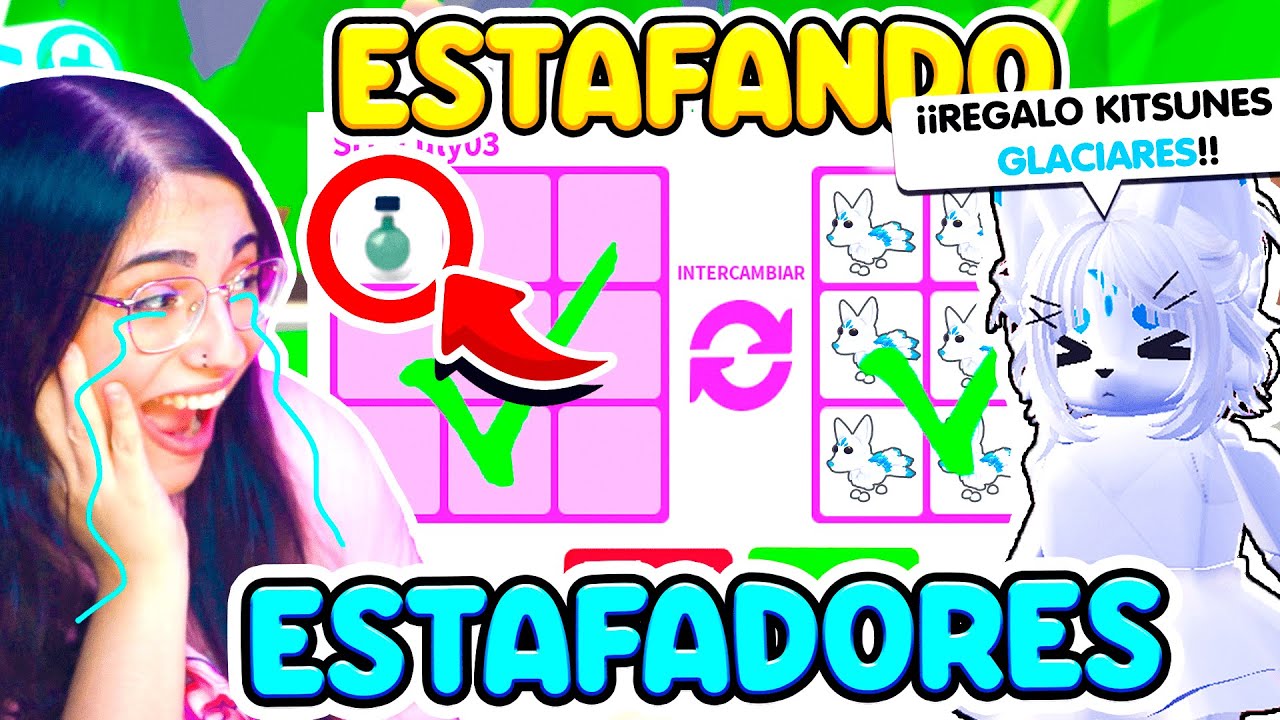 ESTAF&Eacute; A LA MAYOR ESTAFADORA DE *KITSUNES GLACIARES* en ADOPT ME!! (Roblox)