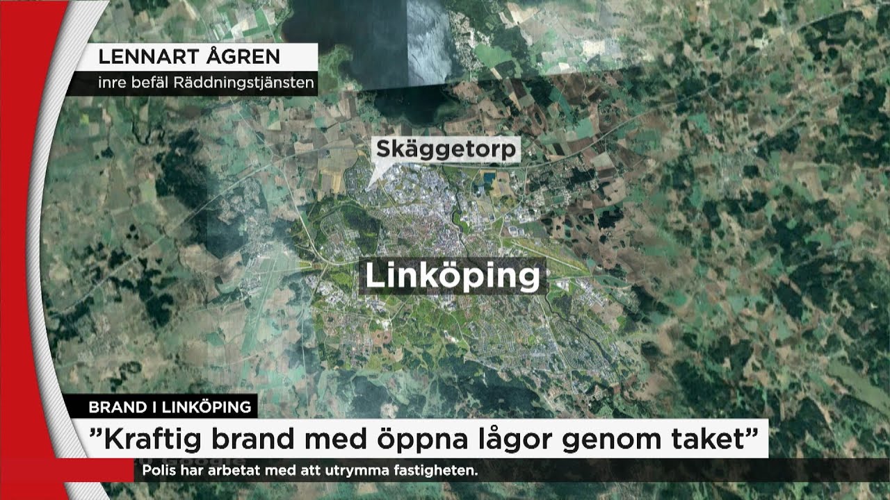 Brand i flerfamiljshus i Linköping: ”Öppna lågor genom taket” - Nyheterna (TV4)