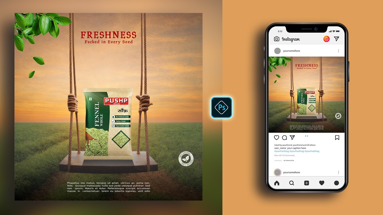Professional Social Media Post Design in Photoshop | Product Manipulation