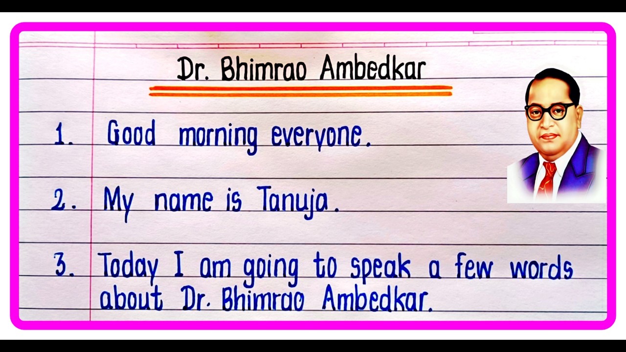 10 Lines Speech On Dr Babasaheb Ambedkar | Dr B.R. Ambedkar speech in English