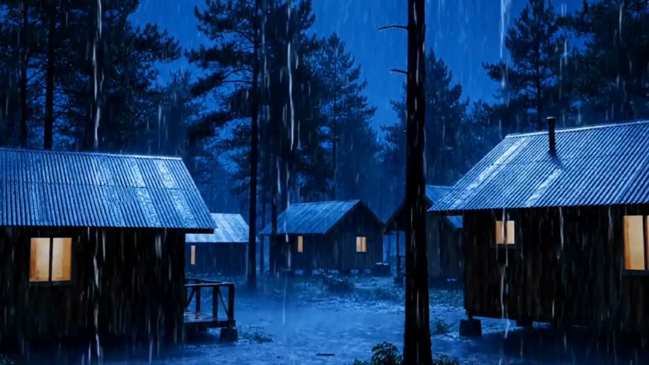 Fall Into Sleep In Under 3 Minutes With Heavy Rainstorm & Thunder On A Farmhouse Metal Roof At Night