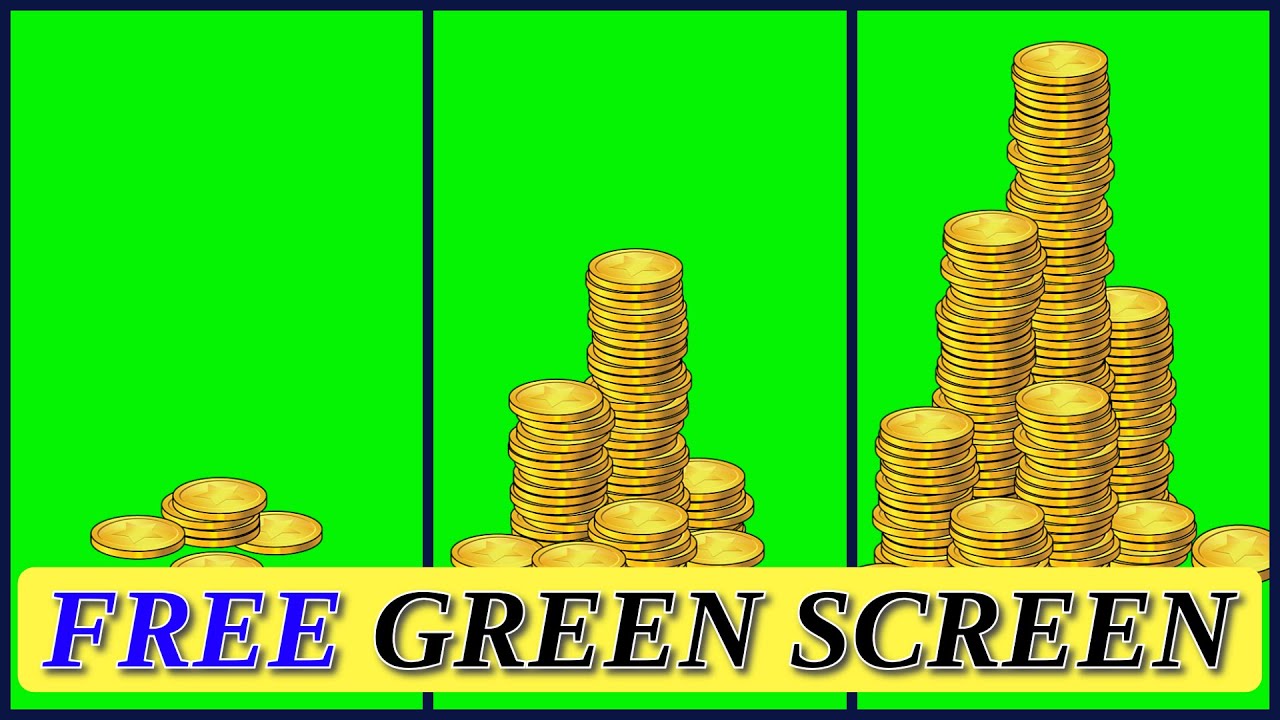 🆓 Free Green Screen 🟢 Chroma key 🪙 MONEY COIN STACK GROW  Effect Animation ❌ NO COPYRIGHT &copy;️ 2024