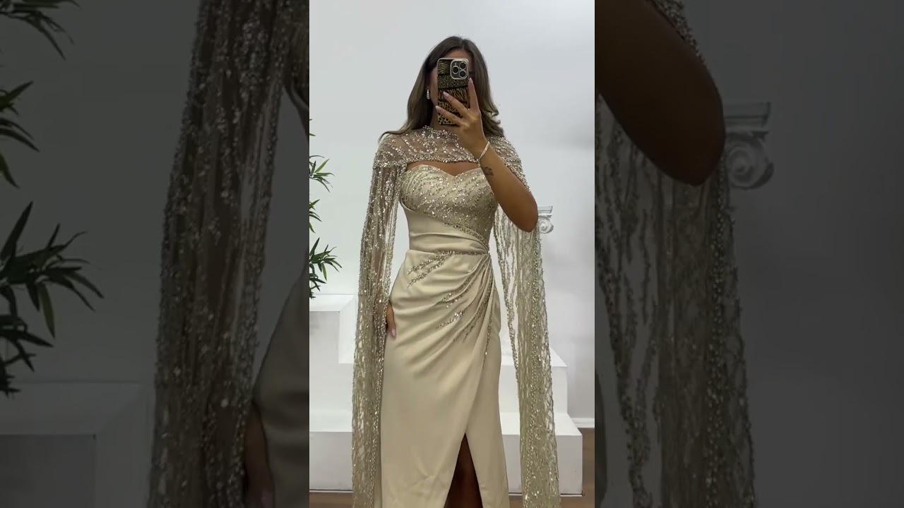 37193 MP3780 gold#Abiye #ElbiseModelleri #robes #abendkleid #Vestiren#kıyafetsepeti #Abiye