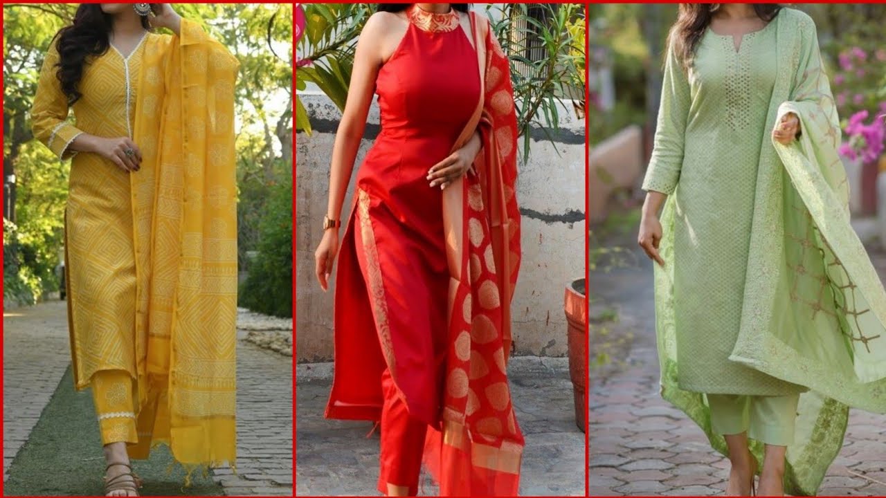 Latest Chanderi Suit with  Dupatta Designs 2022 || चंदेरी सूट डिज़ाइन || kurta set ||Kurti with pant