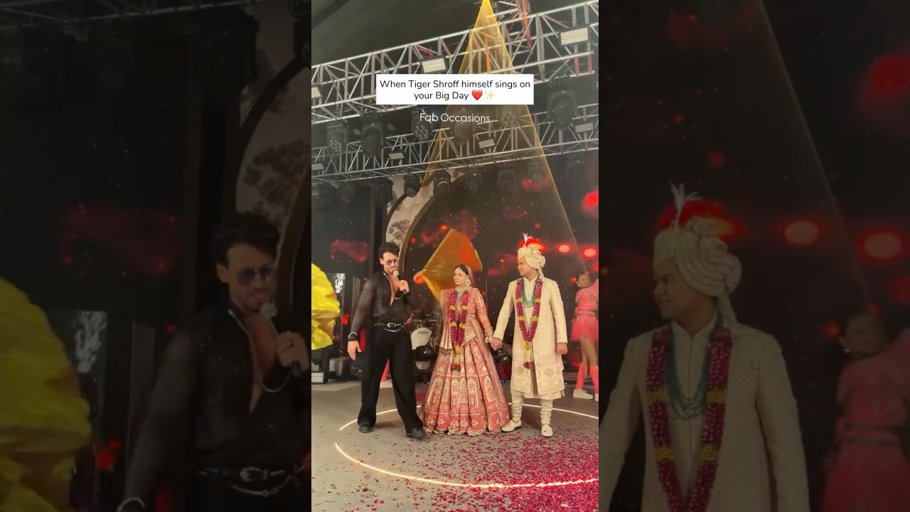 Tiger Shroff Sings for the Bride and Groom | Sab Tera | Bollywood Song | Celebrity Wedding | Couples