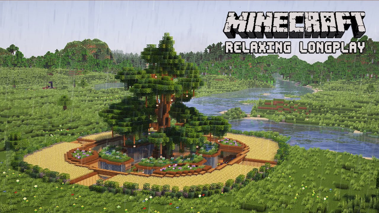 Rainy River - Cozy Underground Survival Base - Minecraft Relaxing Longplay (No Commentary)