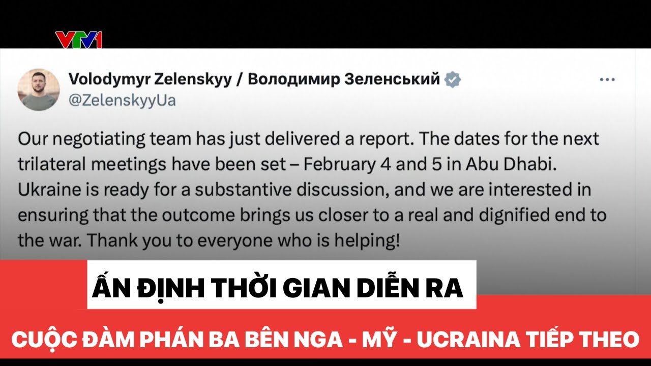 Ấn định thời gian diễn ra cuộc đàm phán ba bên Nga - Mỹ - Ucraina tiếp theo