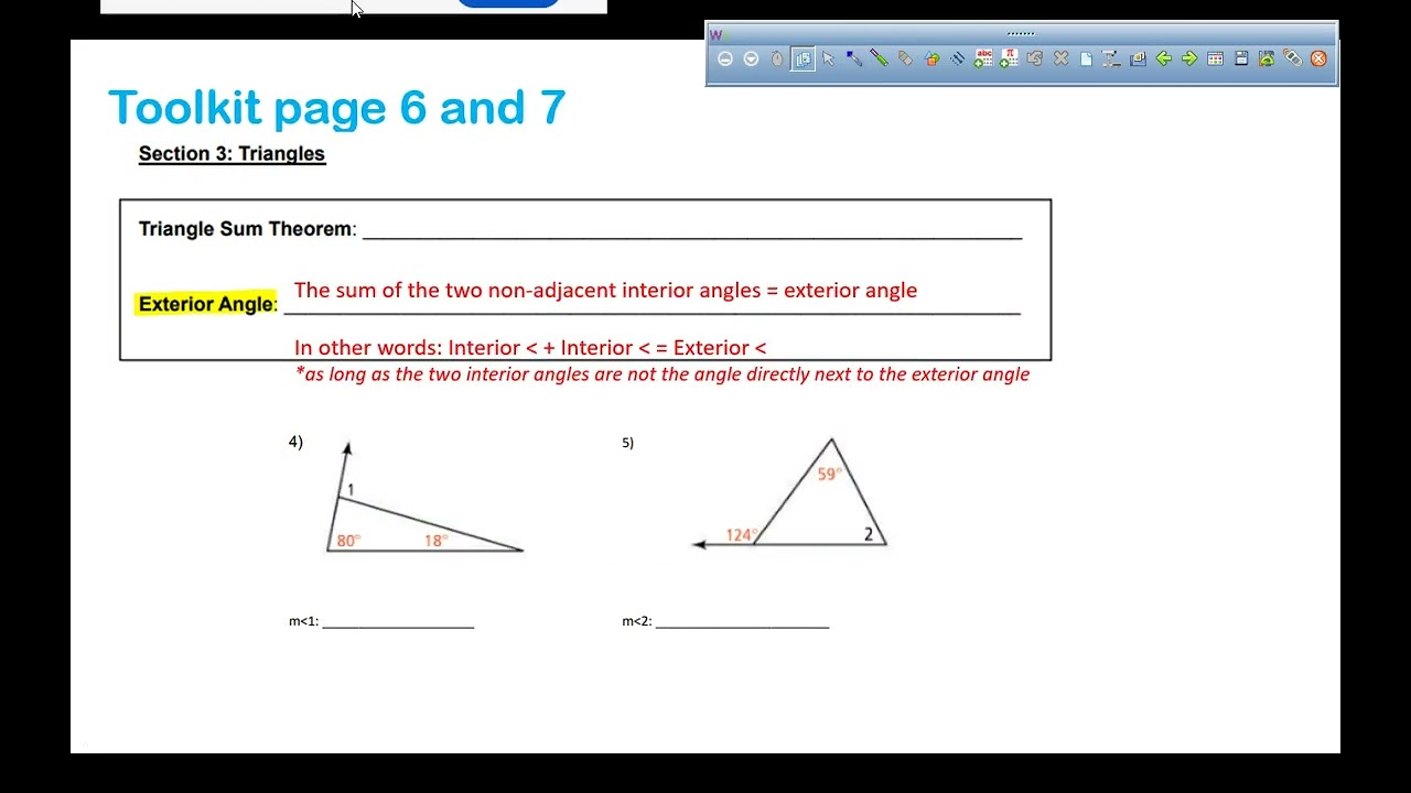 Course 2: Geometry Unit Exterior Angles