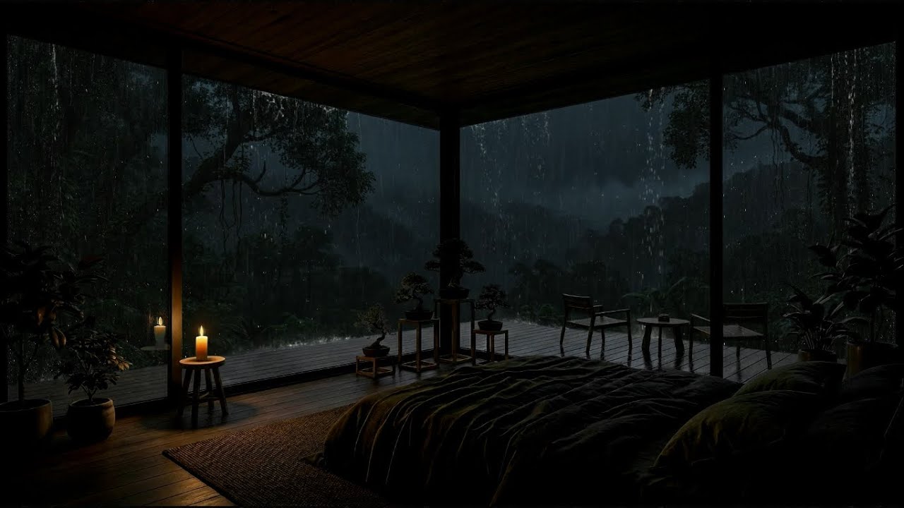Heavy Rain on Window and Thunder 🌧️⛈️ (No Ads) Deep Sleep & Stress Relief