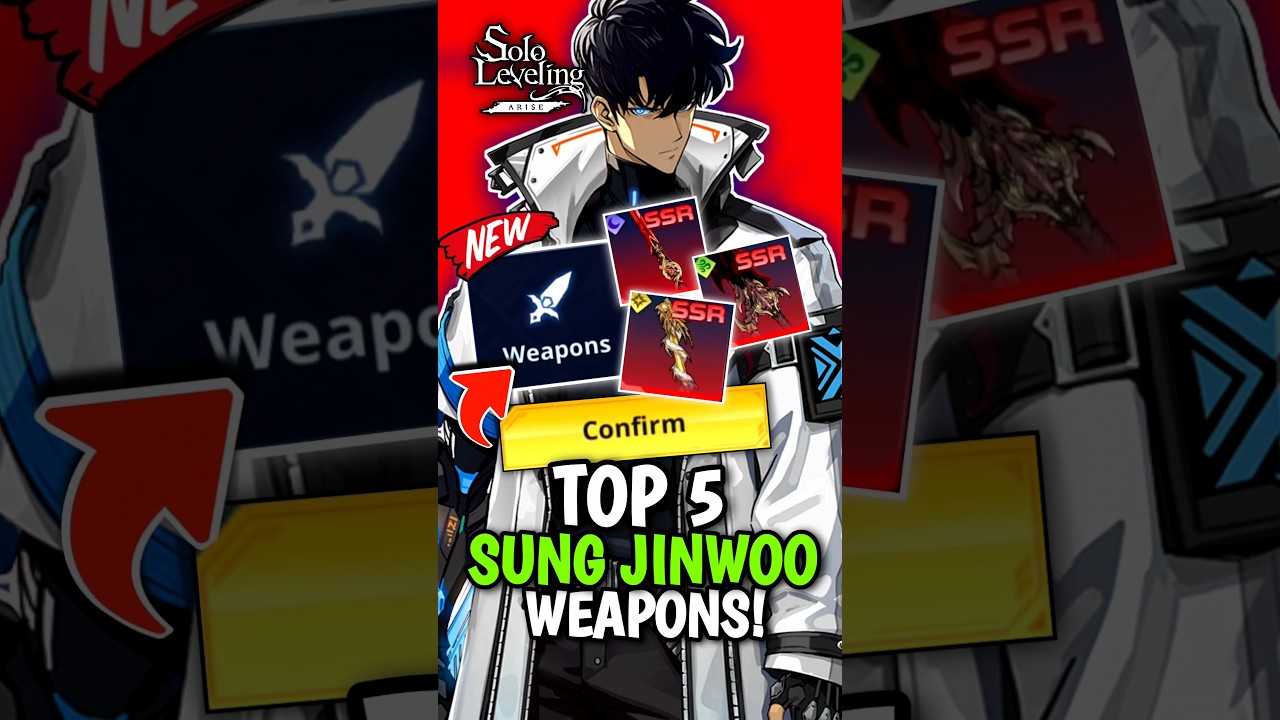 TOP 5 SUNG JINWOO SSR WEAPONS IN SOLO LEVELING: ARISE #sololeveling #sololevelingarise #sungjinwoo