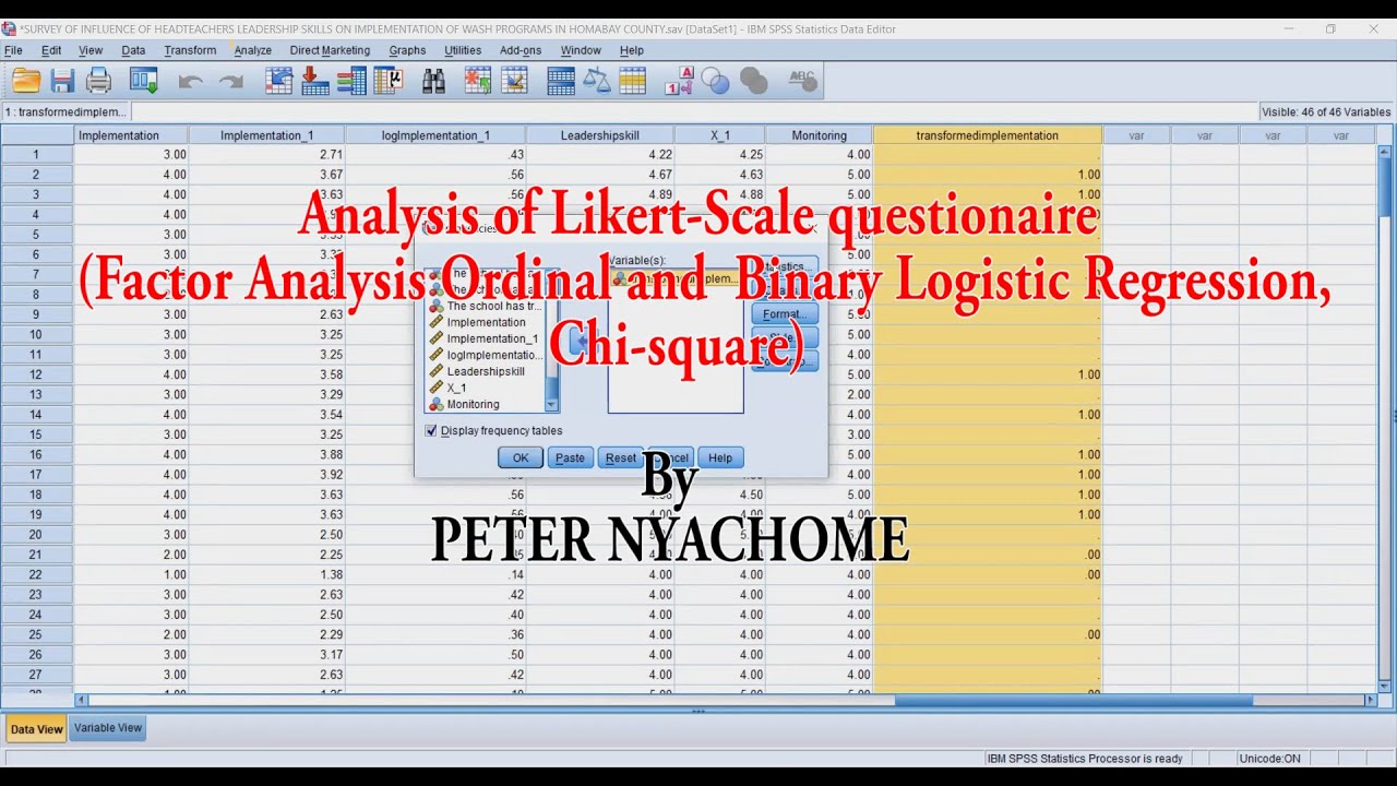 SPSS: How to analyze and interpret Likert-Scale Questionnaire using SPSShttps://youtu.be/A6g8NG3K_vo