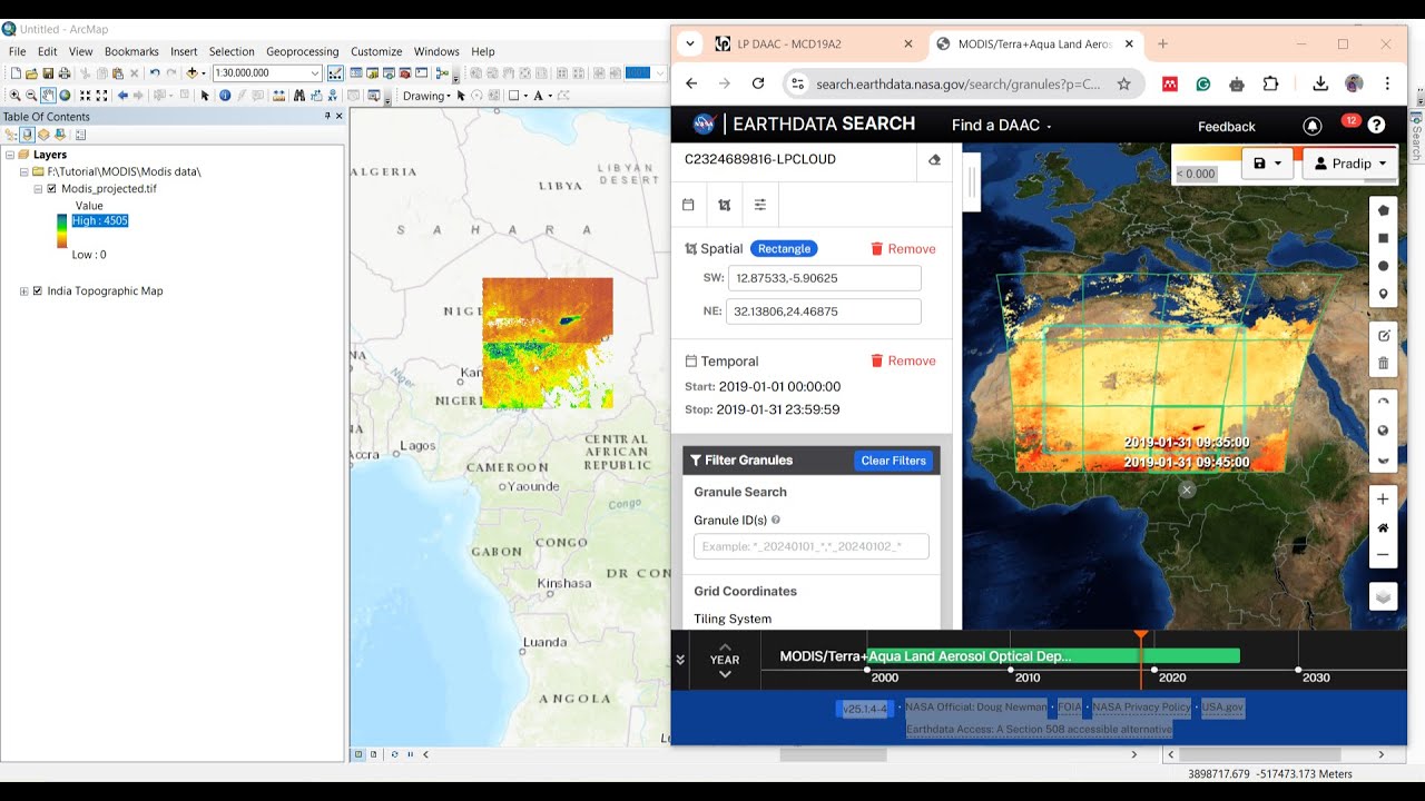MODIS Data, How to download MODIS Data from NASA website