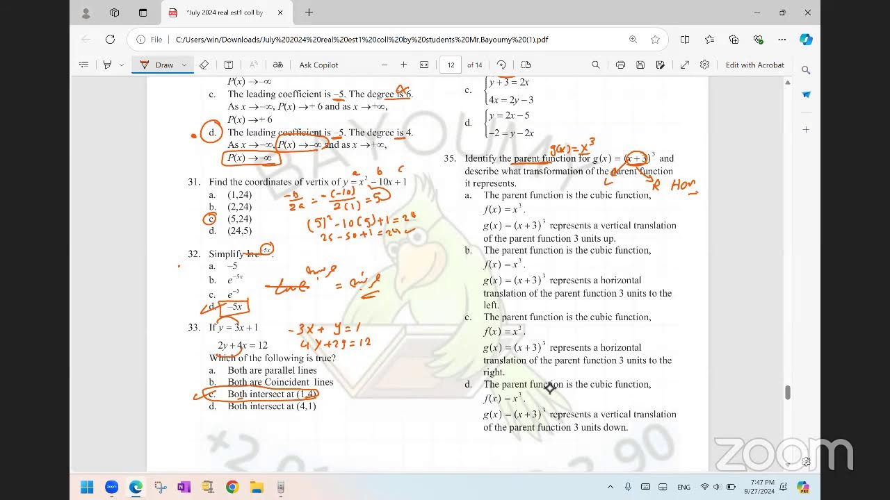 July 2024 real est1 Math 7-2024 coll by students Mr.Bayoumy