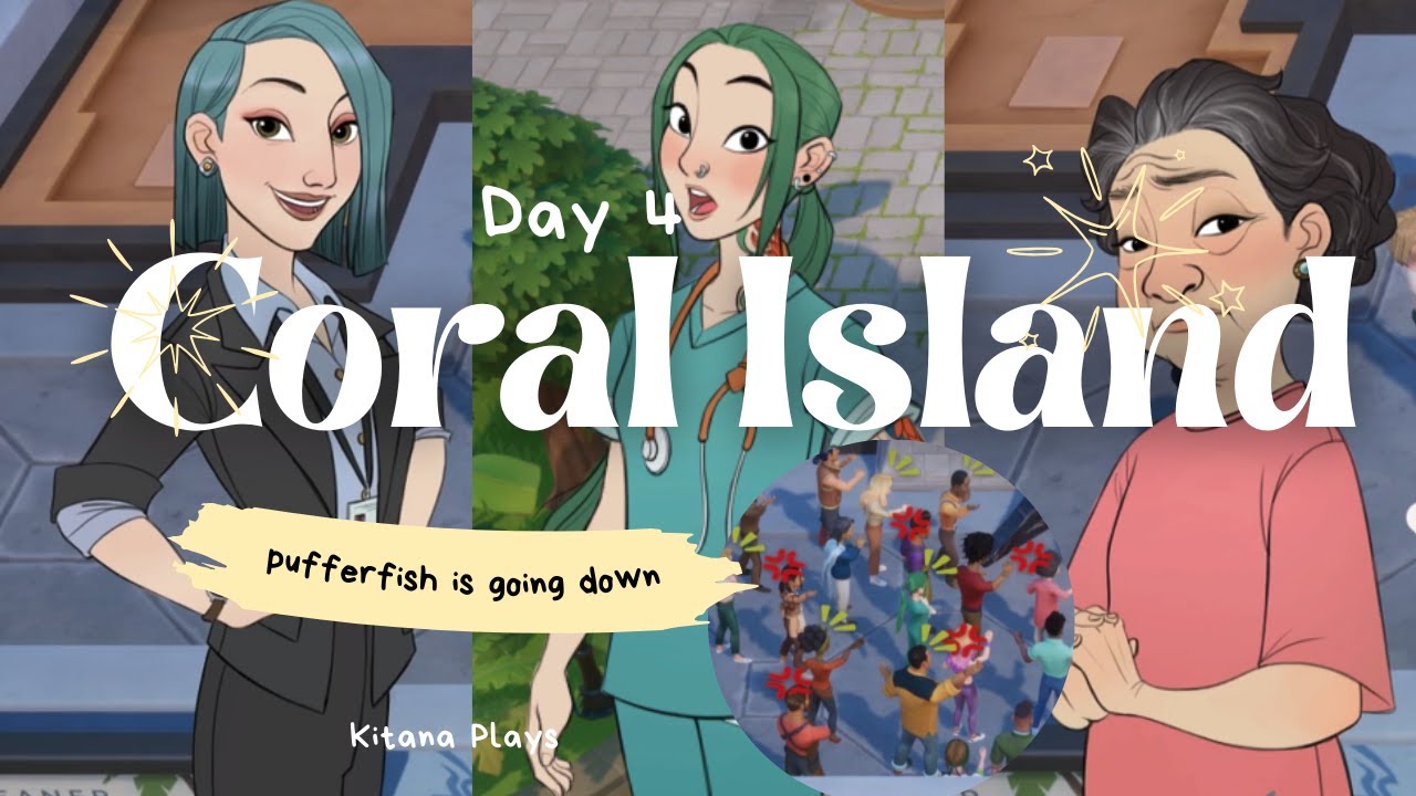 Coral Island Playthrough - Day 4 - Pufferfish is going down