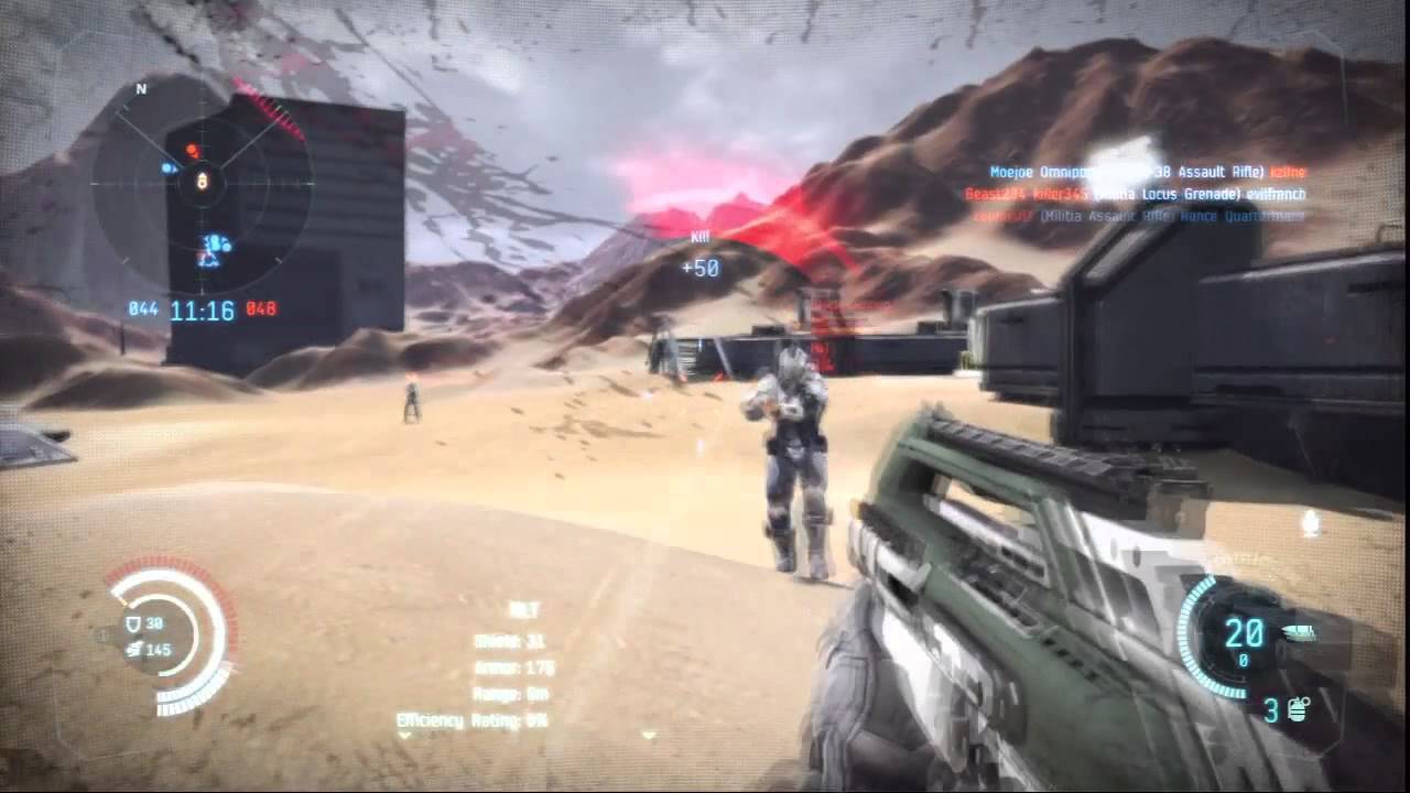 Dust 514 Beta: 2 Players, 50 Kills, 7 Minutes (Ambush Gameplay)