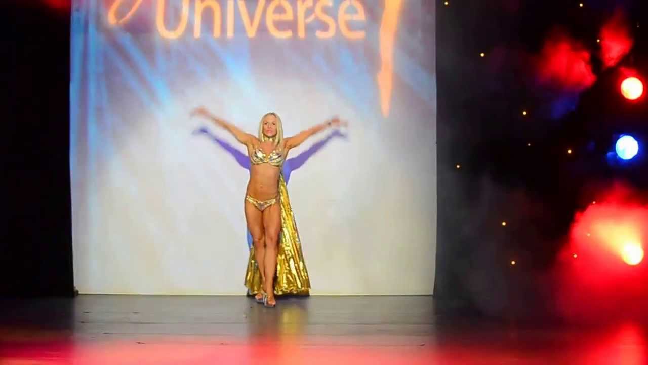 WBFF Pro Alina Andrews opening Miss Galaxy Universe 2013 with all the amazing Galaxy Girls