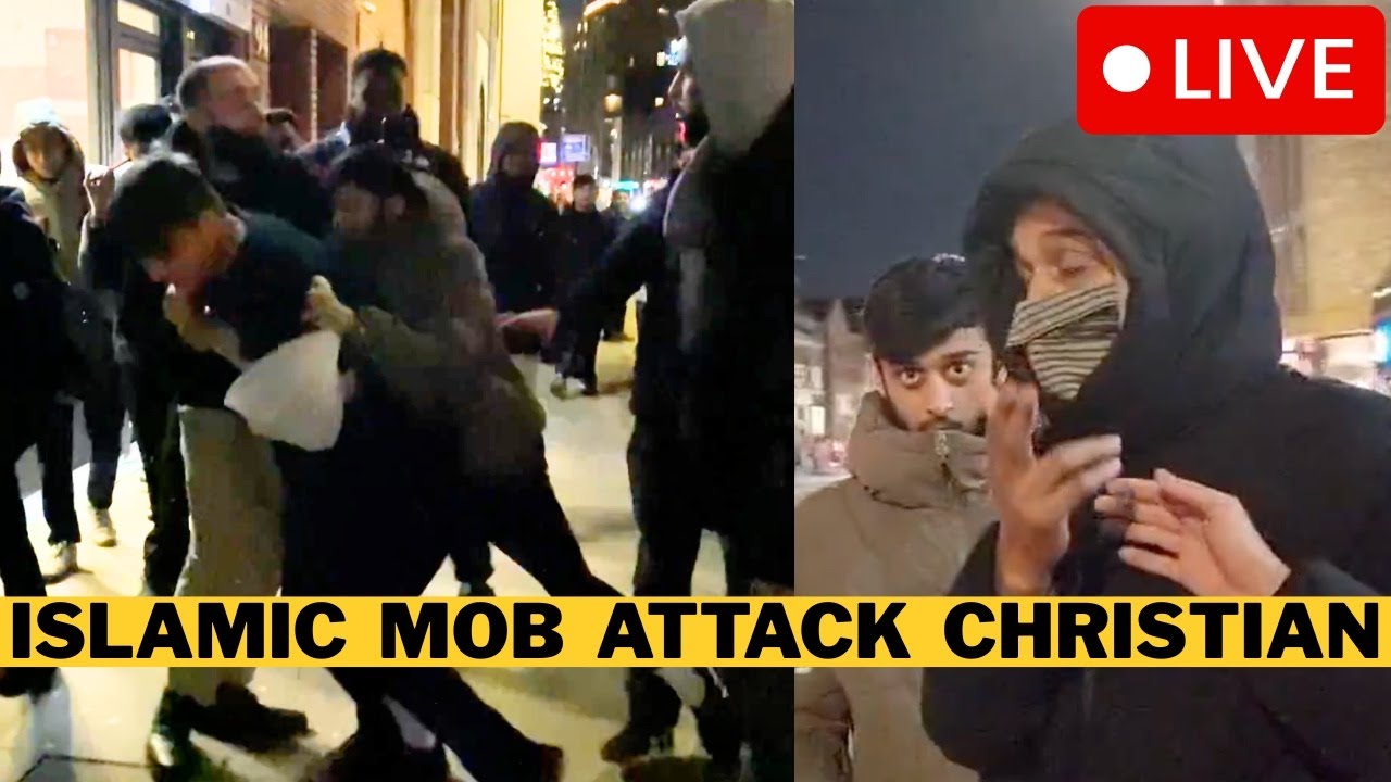 🚨 LIVE: London Islamic Mob ATTACK Christian Activist Young Bob