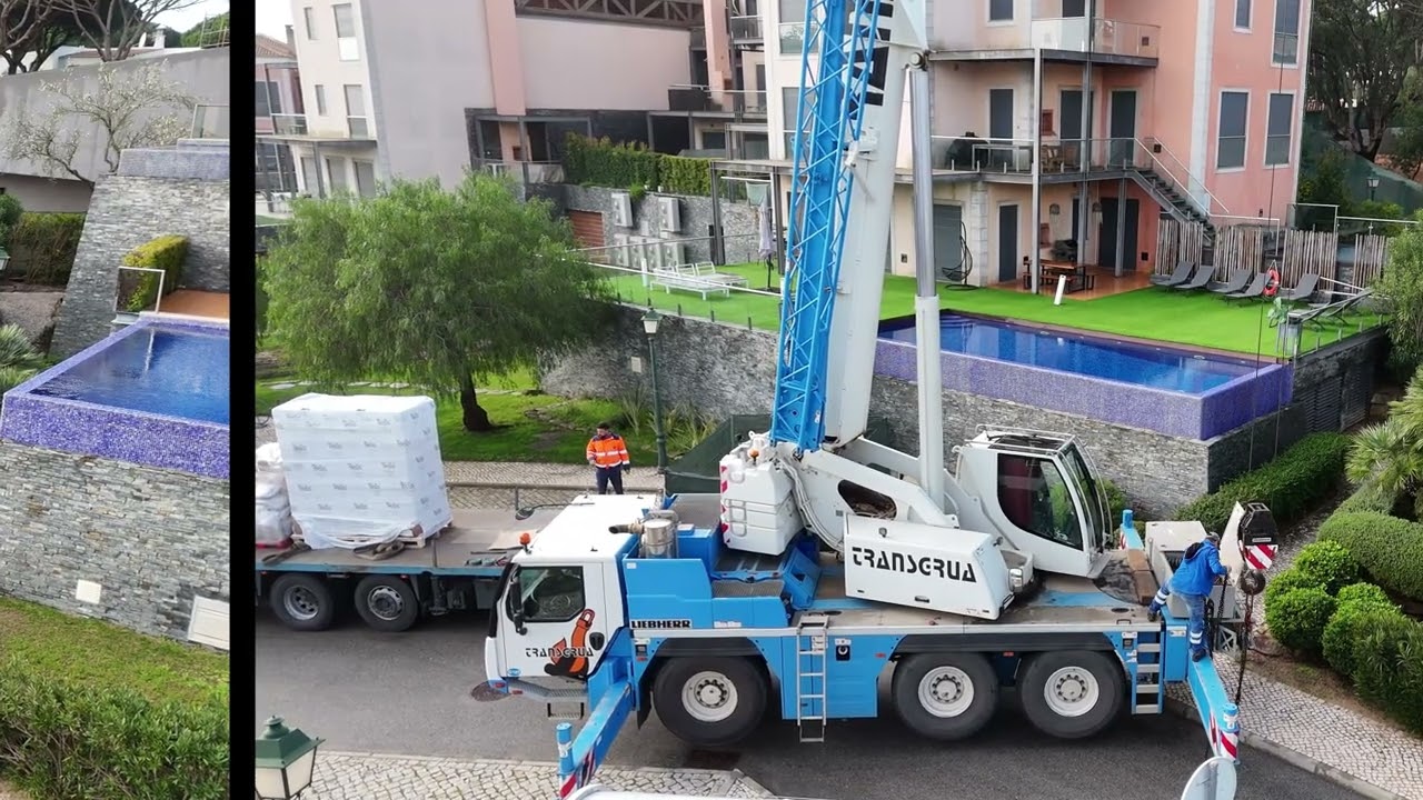 Підйом джакузі на 3 поверх#pool #garden