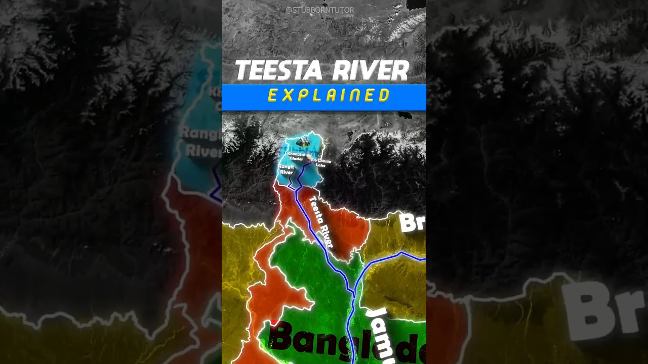 Teesta River |Through Map Animation| #teestariver #river #indiangeography  #upsc #ssc #cgl2025