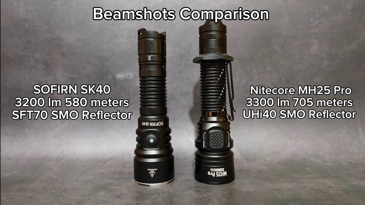 Beamshots Comparison - SOFIRN SK40 VS NITECORE MH25 Pro Test Range: 25m - 200m