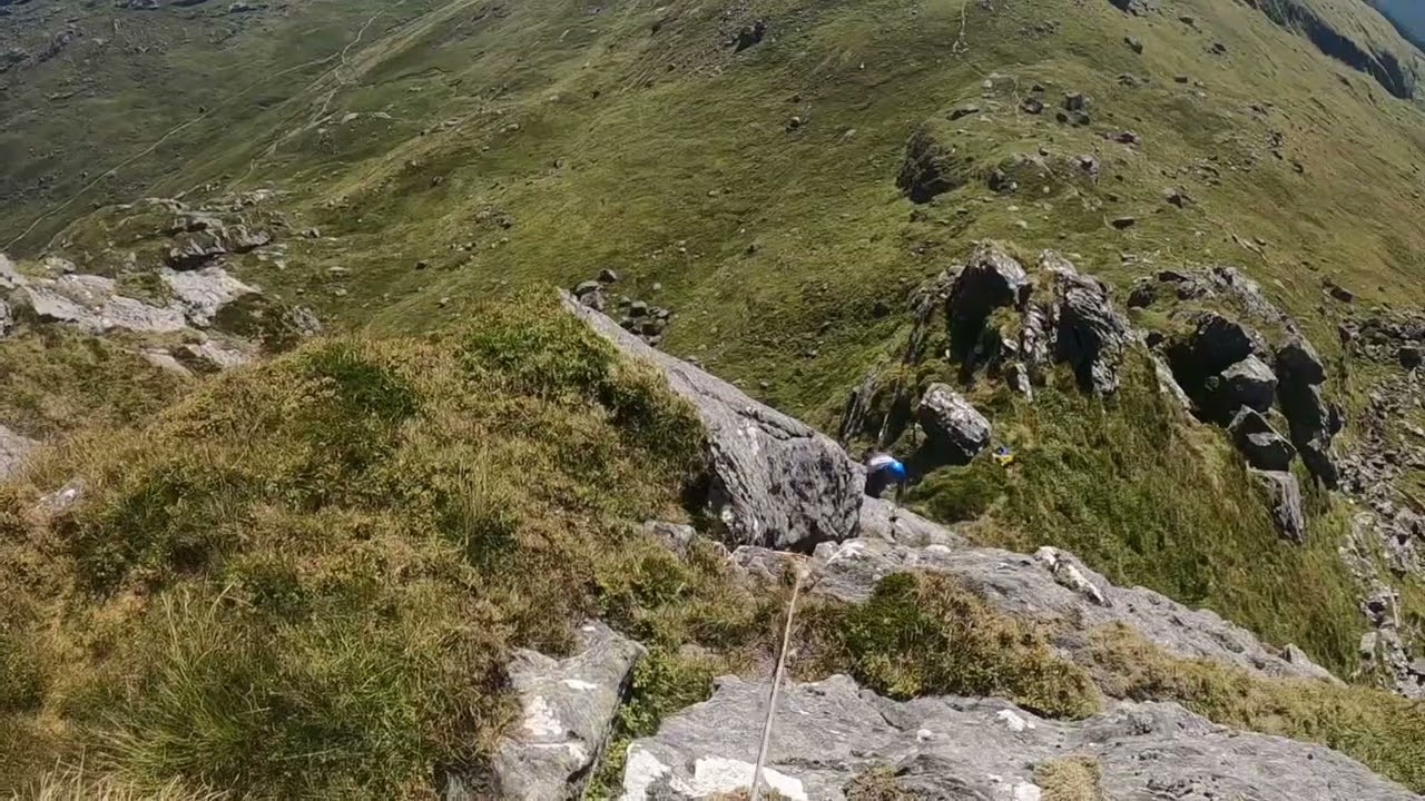 Climbing on the south peak and central peak on the Cobbler (Ben Arthur)
