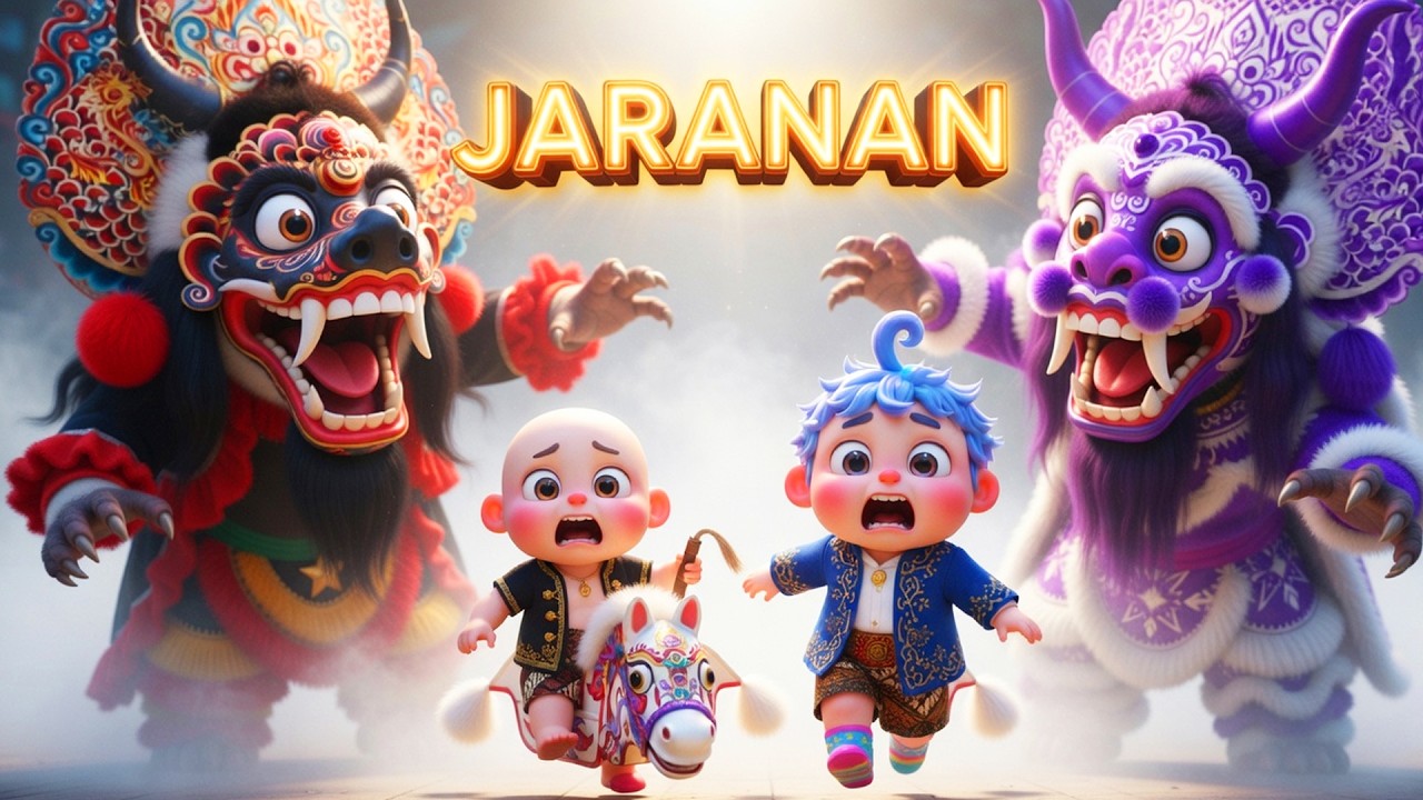 JARANAN - AHLAN DIKEJAR BARONGAN | Lagu Anak Anak Indonesia 3D 🎶 | Animasi AnaK Populer | De Ahlan