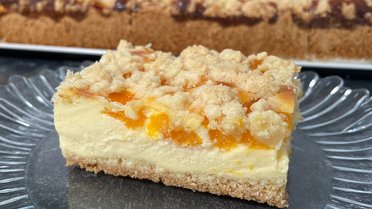 Sahniger Käsekuchen mit Mandarinen, So fluffig & fruchtig besser wie vom Bäcker! Quark-Blech-kuchen