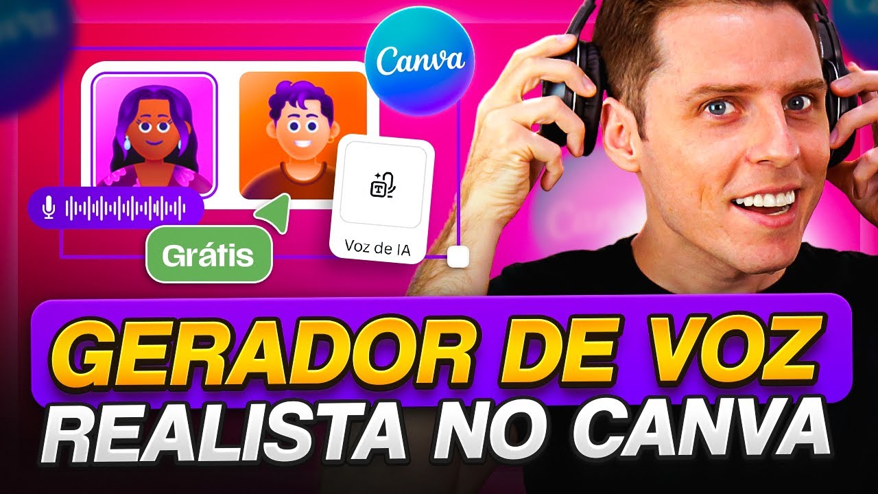 Gerador de Voz REALISTA no CANVA GRÁTIS! Lançamento Canva Create 2025!