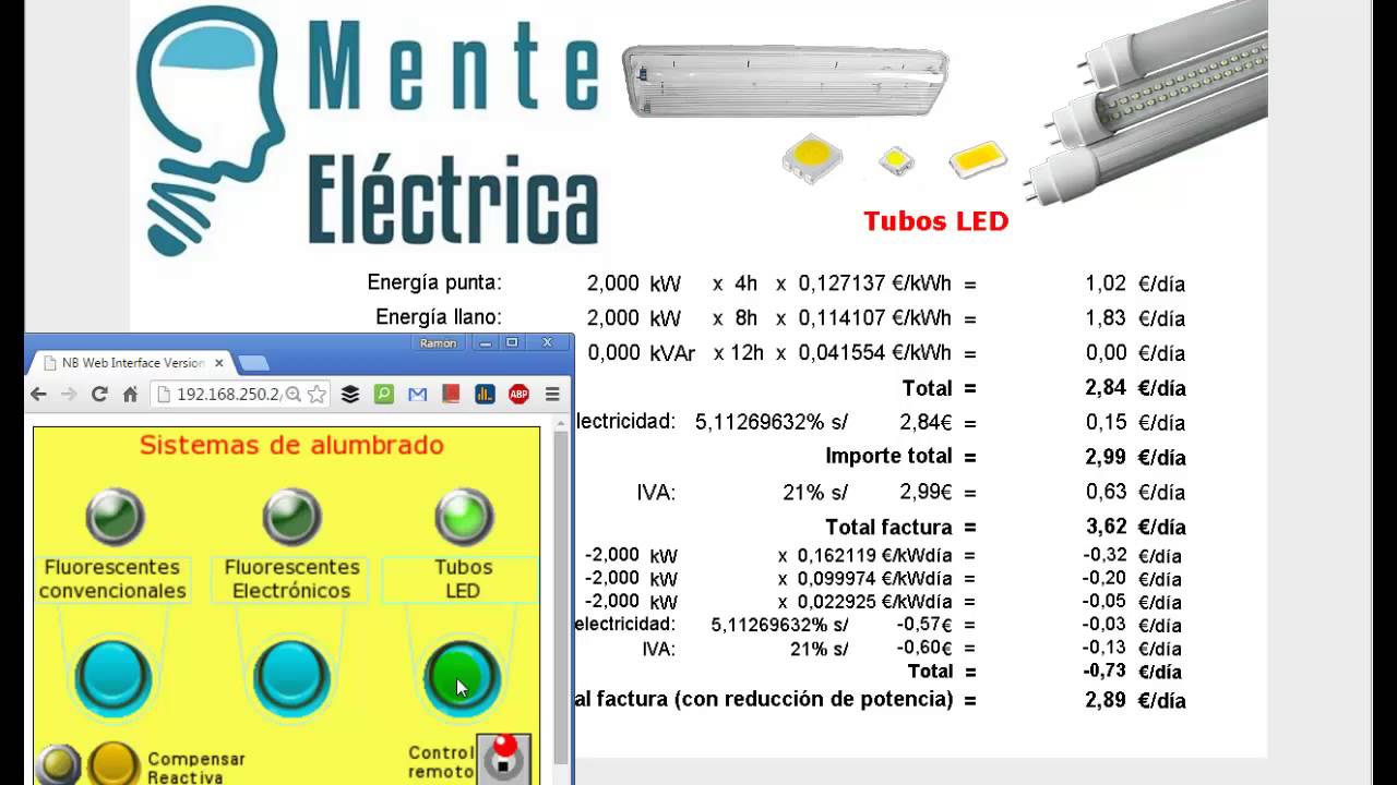 Tubos fluorescentes y tubos LED. 1