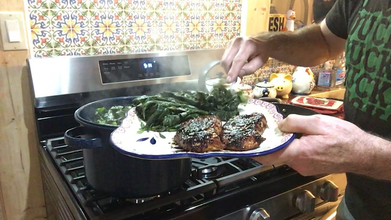 Perpetual Spinach Harvest and First Dinner on Gas Range