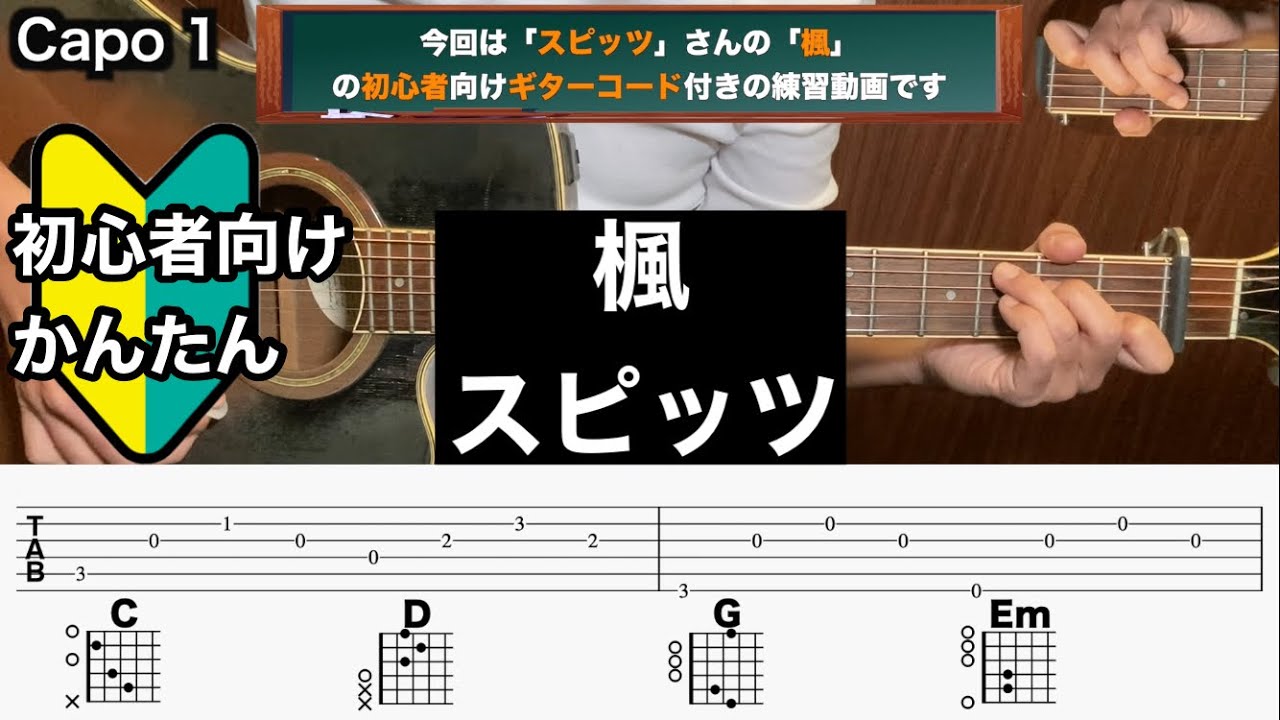 楓/スピッツ/ギター/コード/弾き語り/初心者向け/簡単