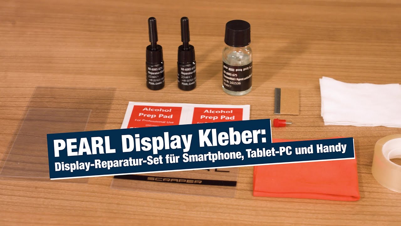 PEARL Display Kleber: Display-Reparatur-Set f&uuml;r Smartphone, Tablet-PC und Handy