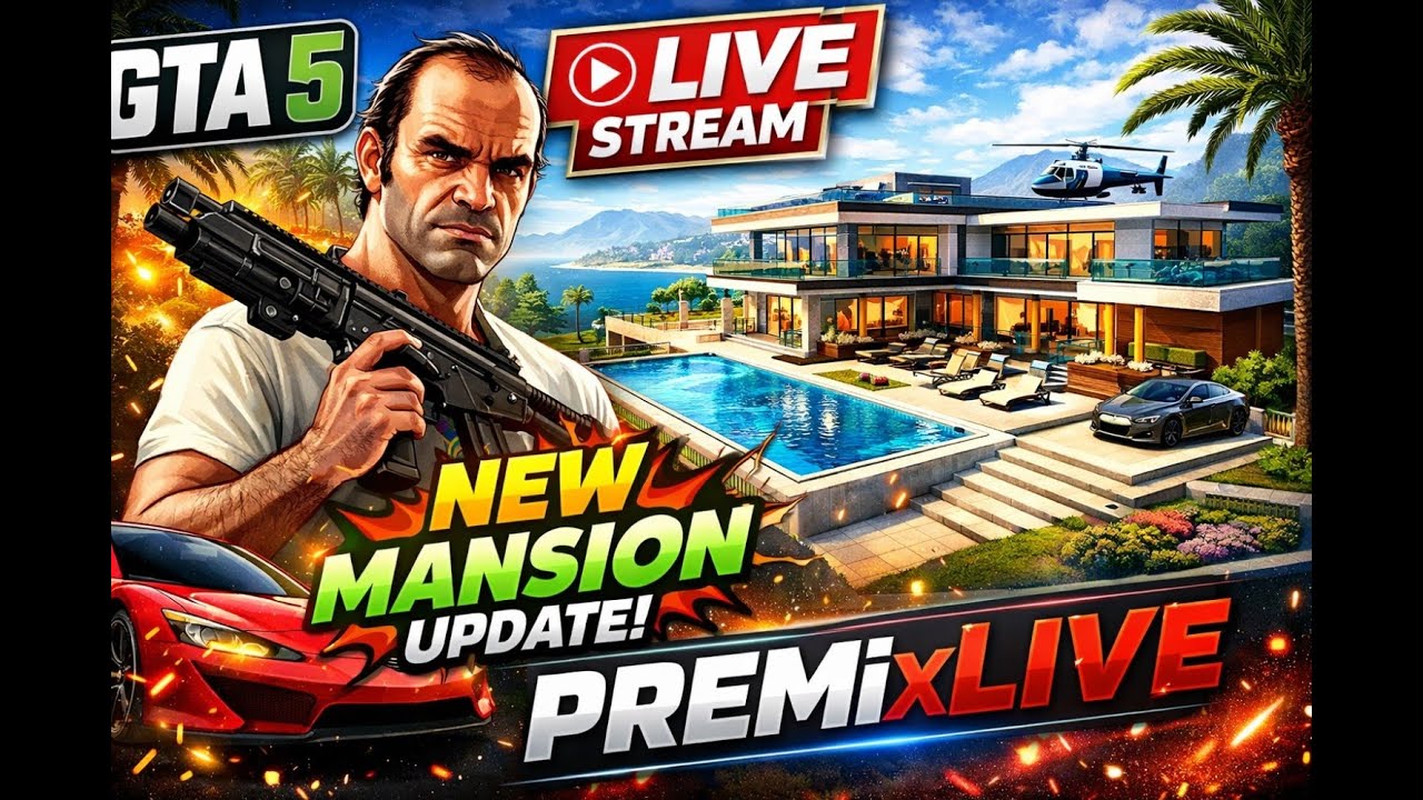 GTA 5 LIVE 🔥 NEW MANSION UPDATE 🏡 | Rich Life Begins! | PREMIxLIVE