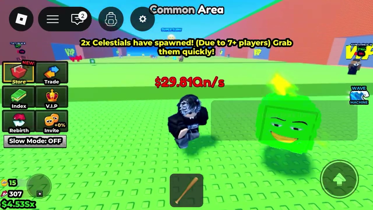 Playing (escape tsunami for brainrots) with my new brainrot that give over 1qn