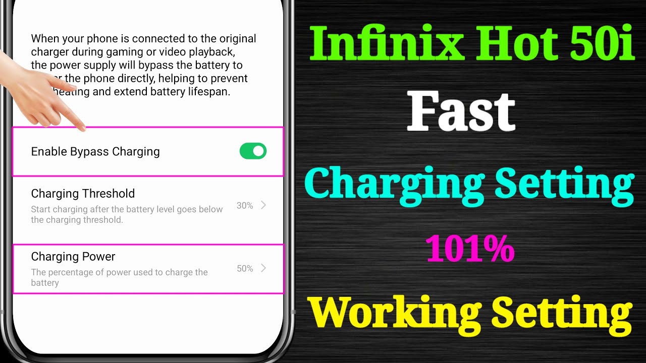 Infinix Hot 50i Fast Charging Setting  | Infinix Hot 50i Charging Problem |