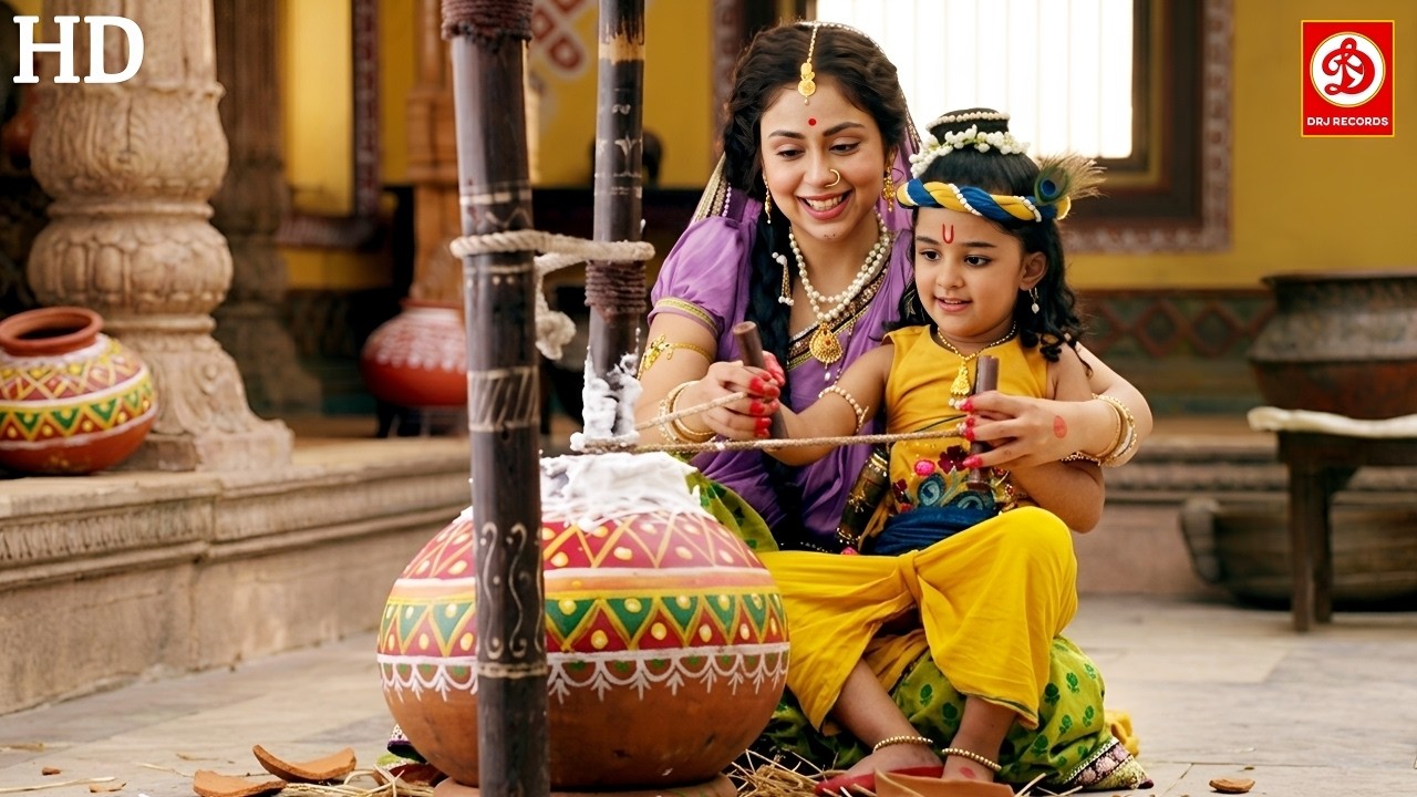 जब मैया ने कान्हा को सिखाया माखन बनाना | यशोमती मैया के नंदलाला | #krishnaleela #bhakti #hindudeity