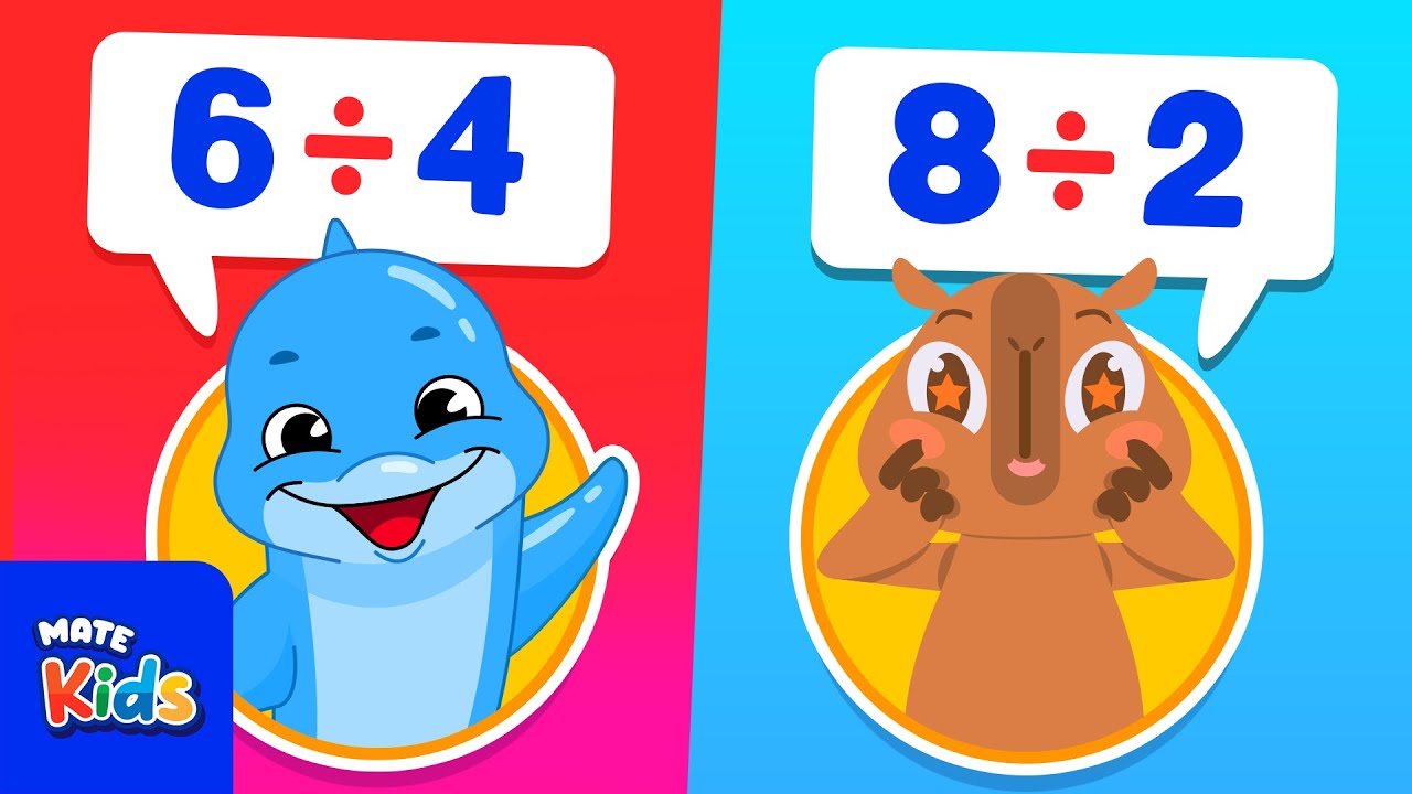 Divisiones para niños 🐾 🐬 | Aprende a dividir jugando 🎯 Matemáticas para primaria - Recopilación