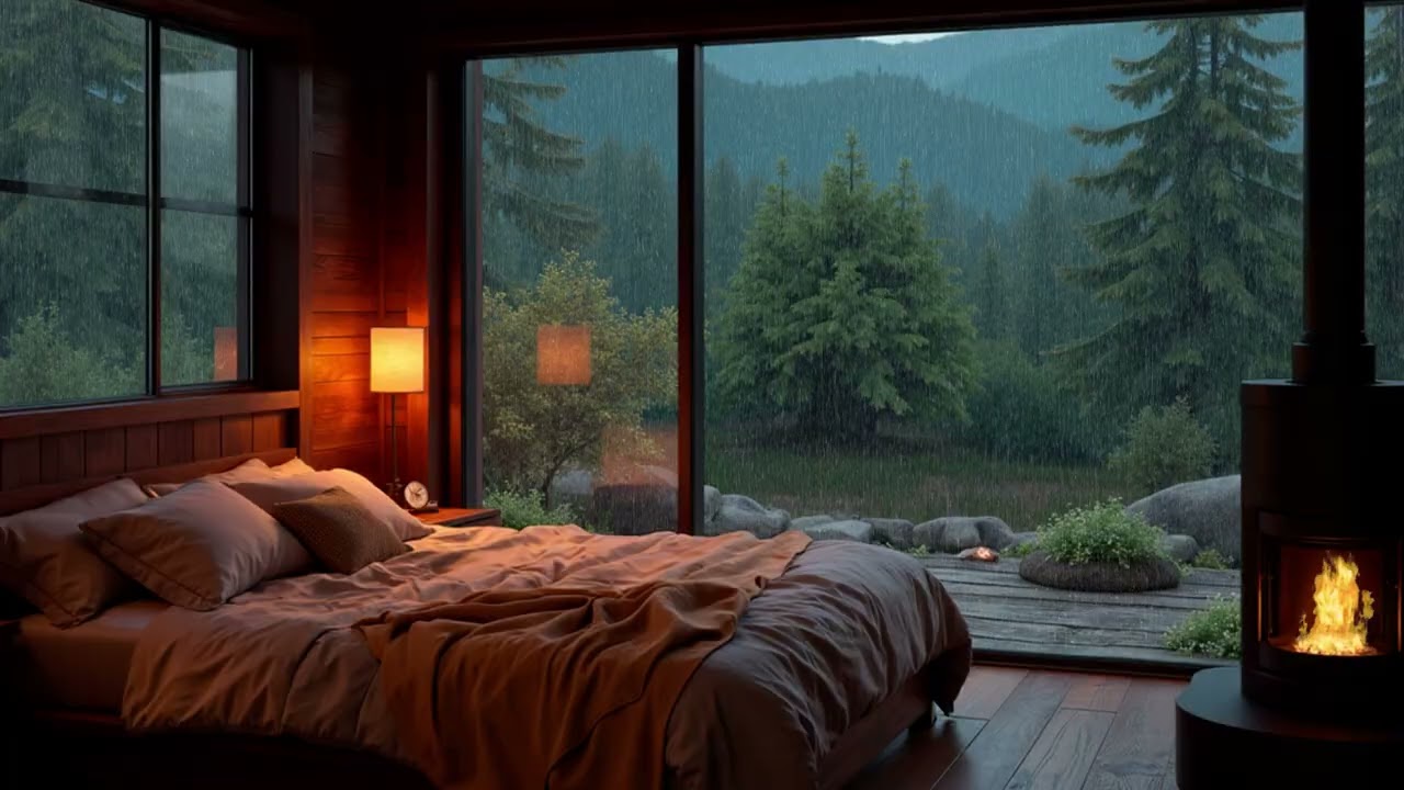 Steady Rain on a Wooden Bridge 🌧️ River Rain Ambience for Sleep, Focus & Meditation