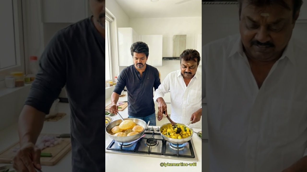 Thalapathy Vijay & Vijayakanth’s Puri Party in the Kitchen! 🍽️🔥 