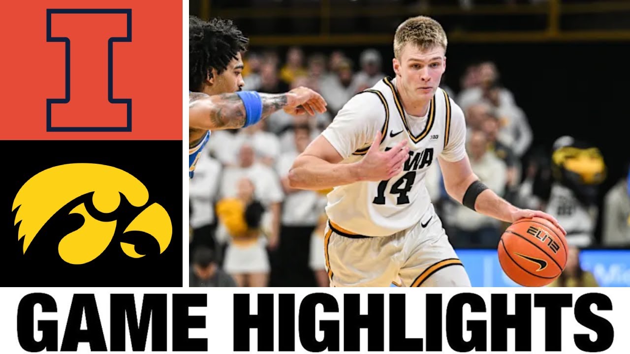 #16 Illinois vs #19 Iowa Highlights | Men's Basketball | College Basketball 2025