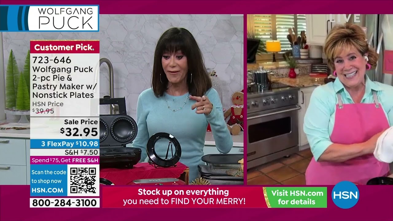 Машина для выпечки пирогов Wolfgang Puck на 2 части с антипригарным покрытием...