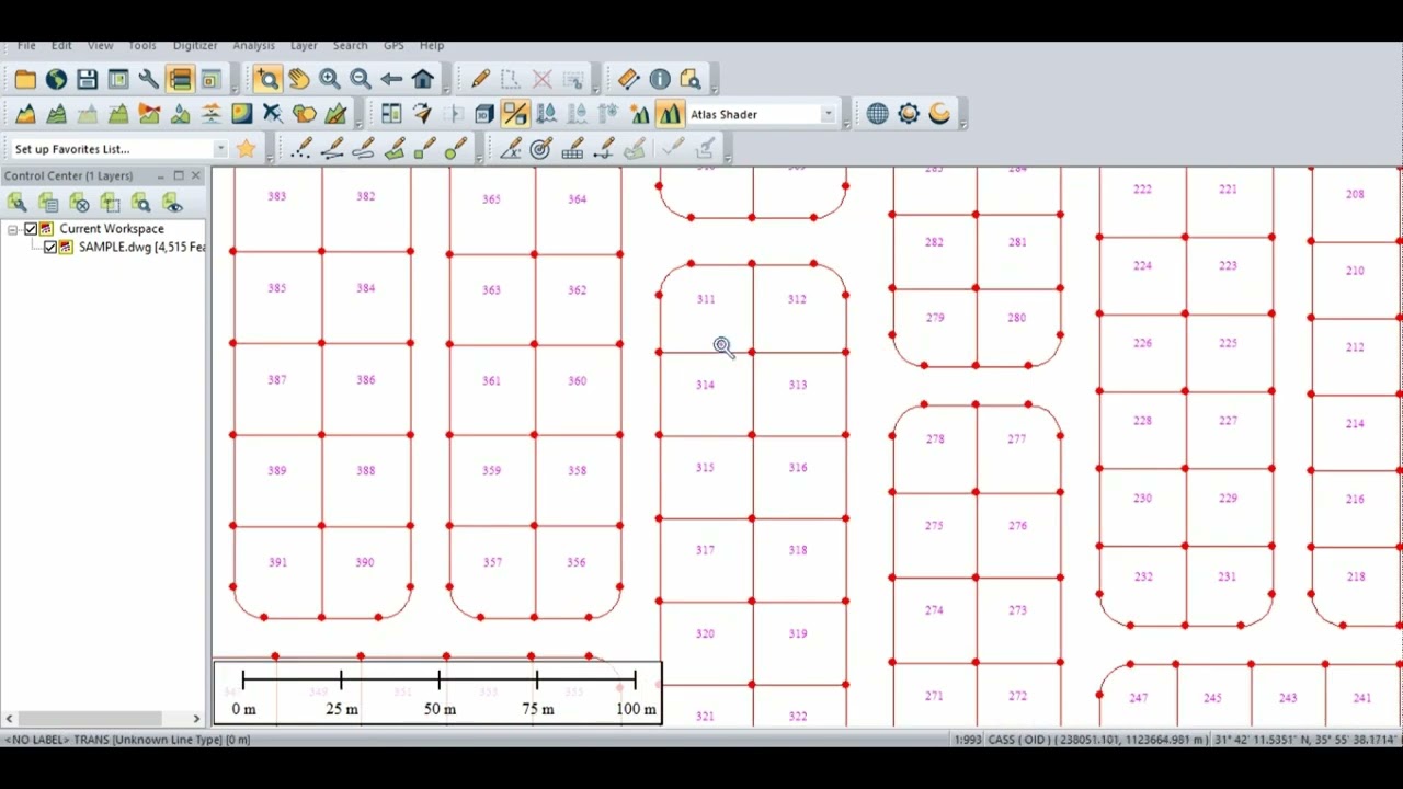 كيفية الحصول على مخطط كنتوري من برمجية Global Mapper