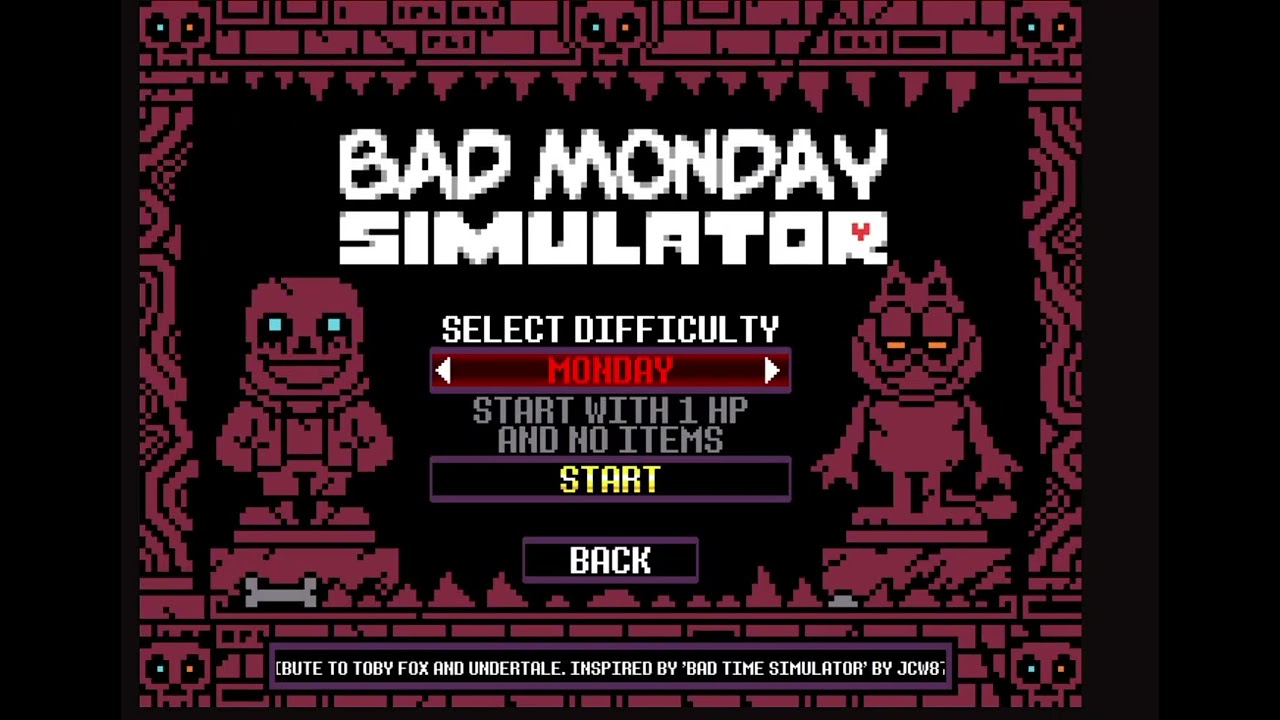 Bad Monday Simulator playthrough, attacks, and half tutorial