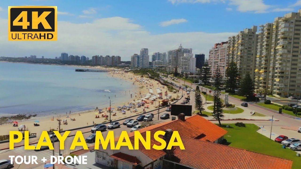 【4K】Asi es la Hermosa PLAYA MANSA en Verano 🇺🇾 | Playa de MILLONARIOS de Uruguay