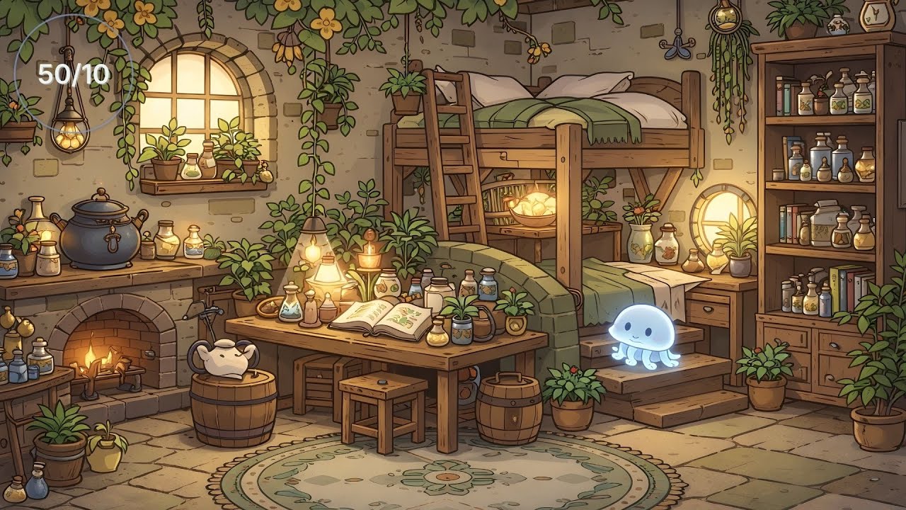 Take a breath, let's get things done. ☕ Pomodoro 50/10 Cozy Cottage Lofi