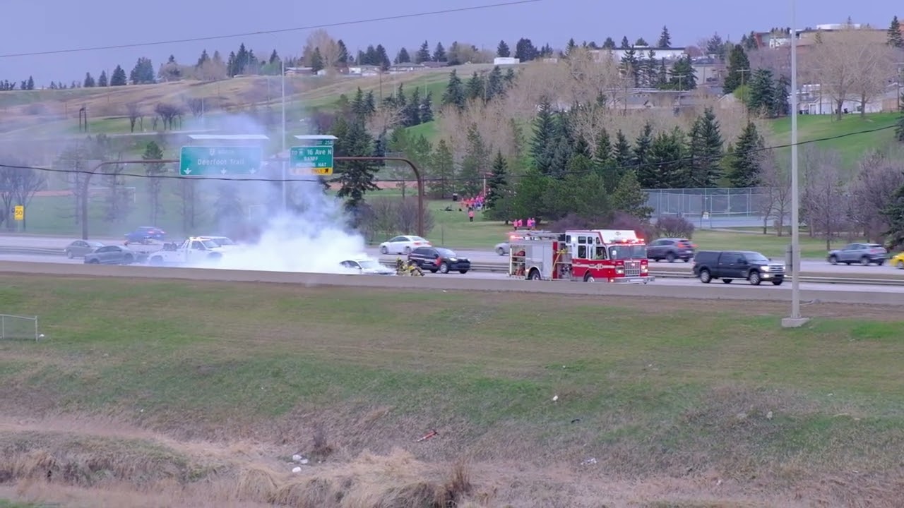 [CALGARY FIRE DEPT.] **EARLY ARRIVAL** CAR FIRE