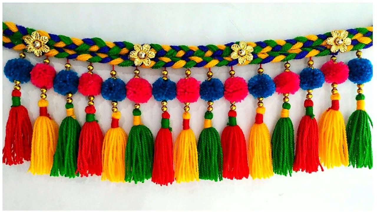 DIY Woolen Door Toran | Pom-pom Toran Out of Wool | Home Decor Idea