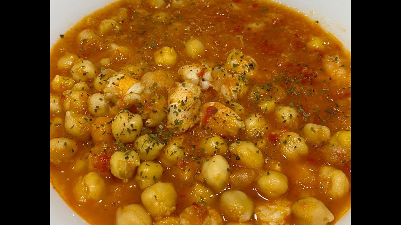 GARBANZOS CON LANGOSTINOS EN THERMOMIX!!